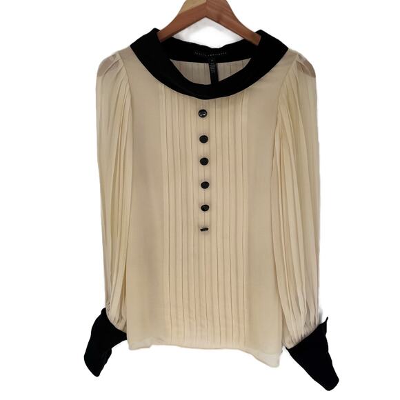 Robert Rodriguez Silk Chiffon Pleated Blouse Womens size 4 - Picture 7 of 12